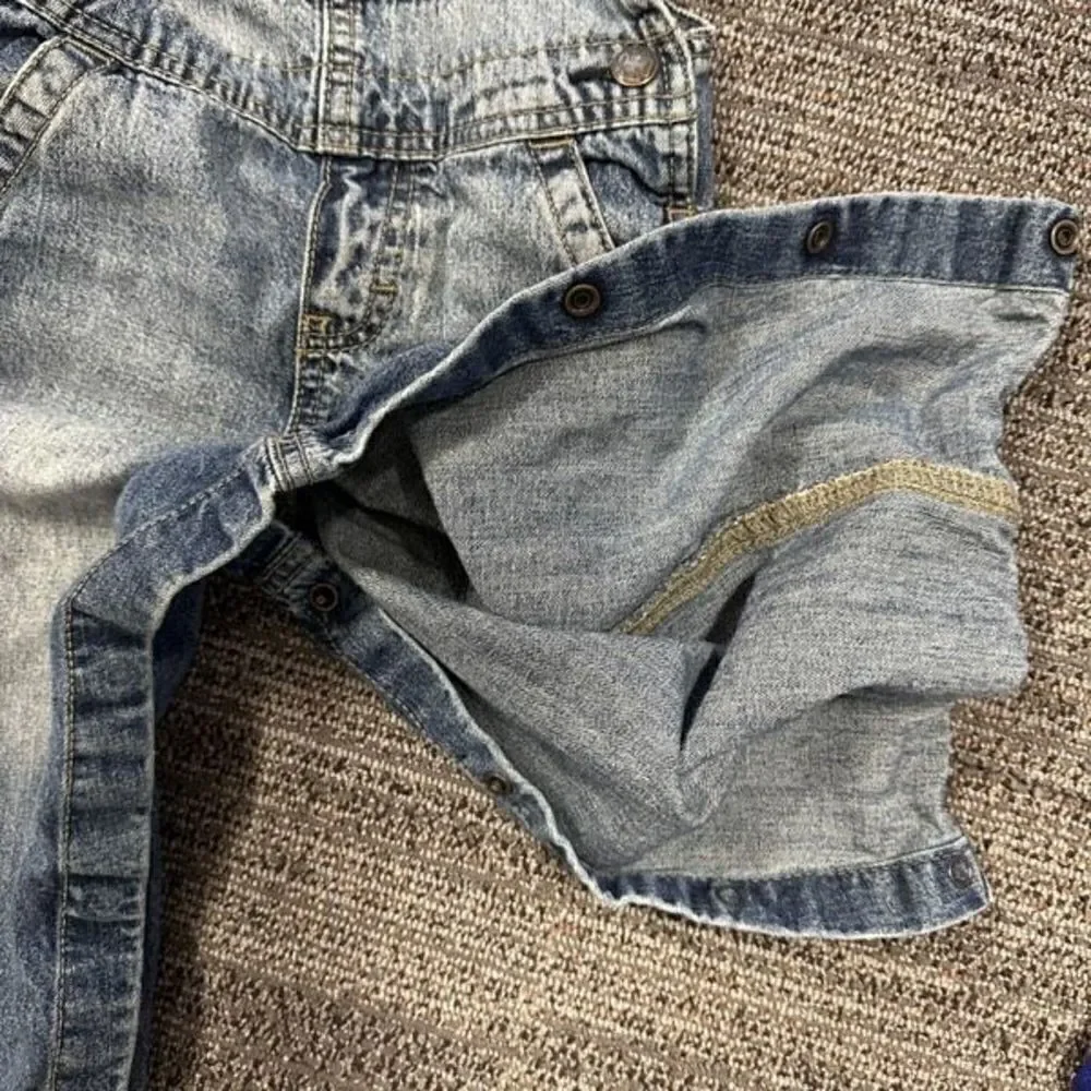 OshKosh B'Gosh Outfit Denim Overalls and Airplane Button Up